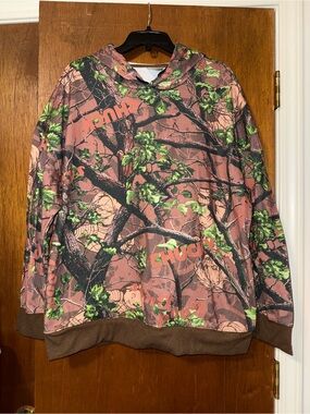 CHUCKY Halloween Kids' Pink Camo Hoodie Jacket with Green Leaf Accents